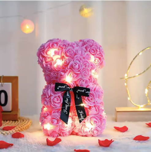 Nounours en roses éternelles