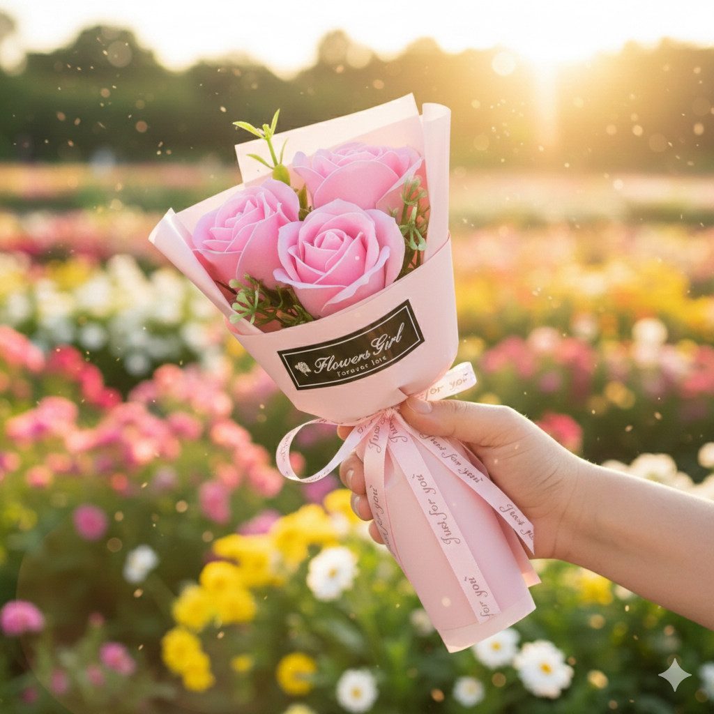 Bouquet éternel - 3 fleurs