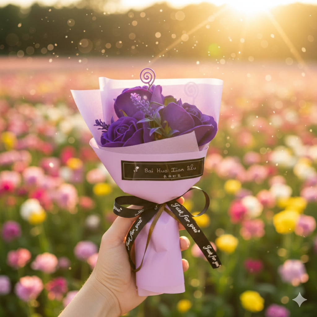 Bouquet éternel - 3 fleurs