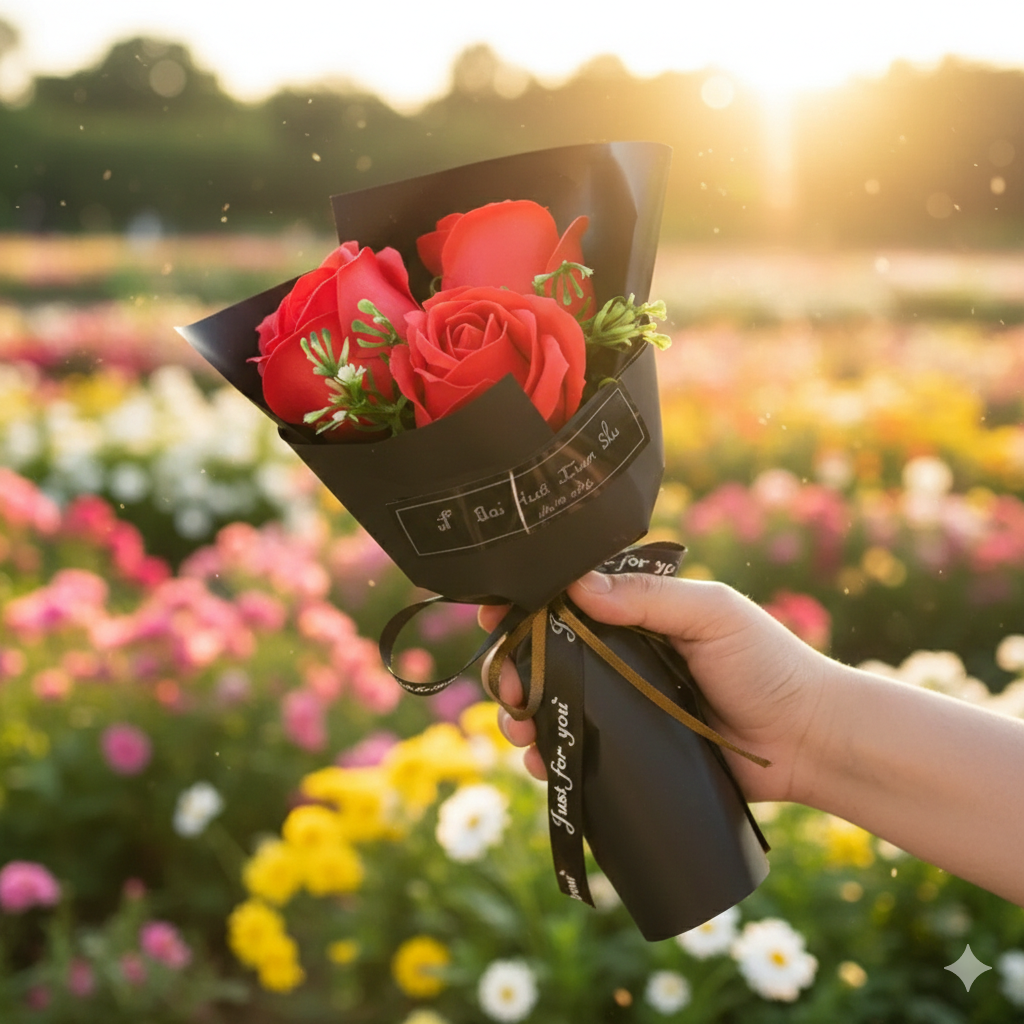 Bouquet éternel - 3 fleurs