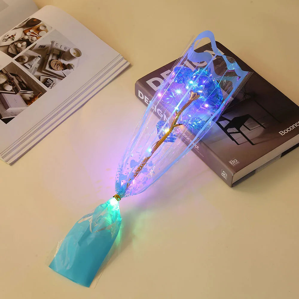 Rose LED en Feuille d’Or