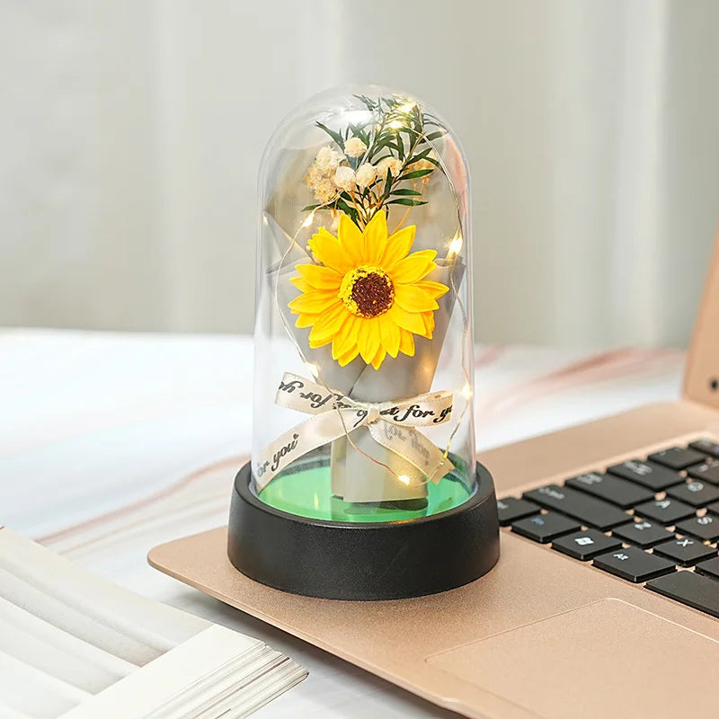 Bouquet verre - fleure lumineuse unique