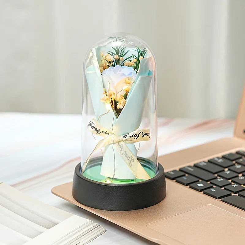 Bouquet verre - fleure lumineuse unique