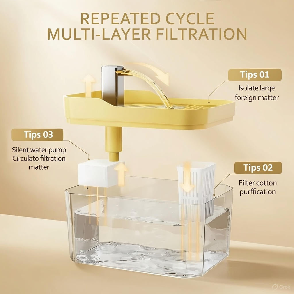 Fontaine à eau automatique 1,5 L – Chats & petits chiens