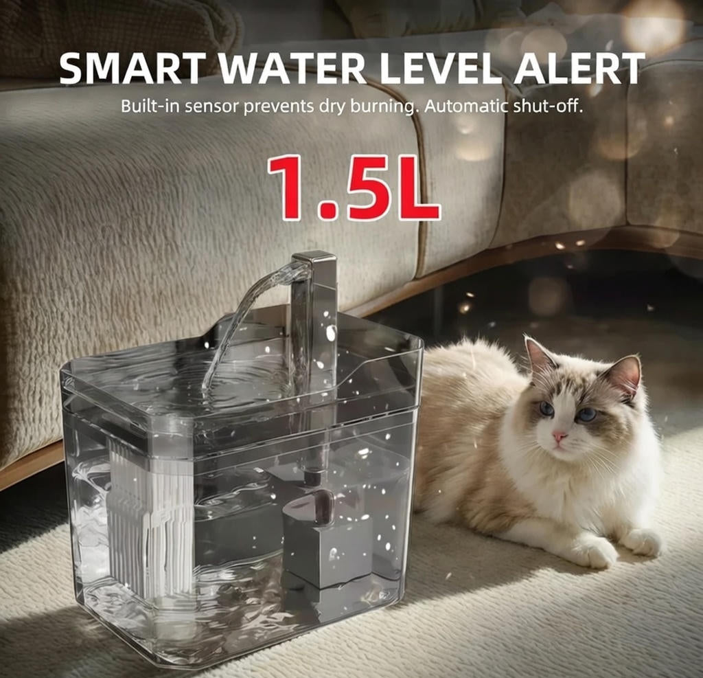 Fontaine à eau automatique 1,5 L – Chats & petits chiens