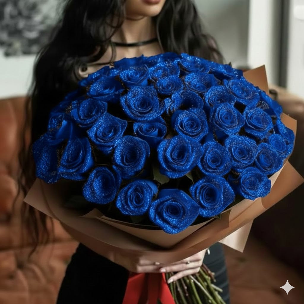 Bouquet de roses brillantes éternelles